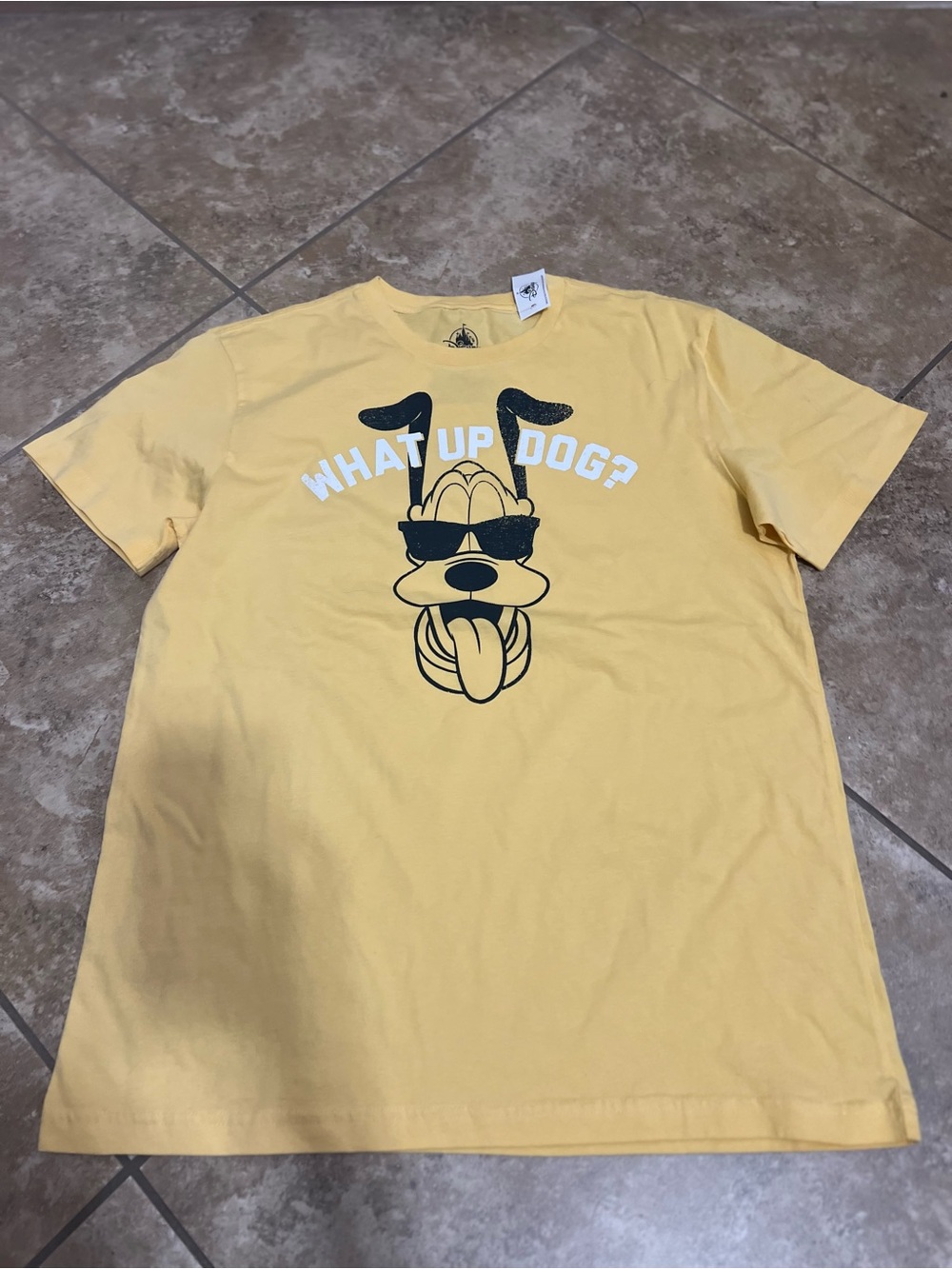 Disney Yellow 'What Up Dog?' Graphic Tee